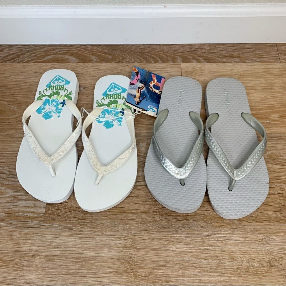 BUNDLE (2) NWT Summer Thong Flip Flop Sandals, Size 7